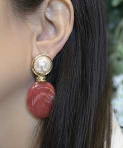 Alternative view of İnci Detaylı Kırmızı Küpe