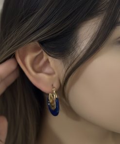 Alternative view of Blue Gold Halka Küpe