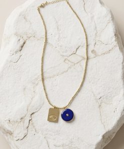 Mavi Göz Plaka Kolye