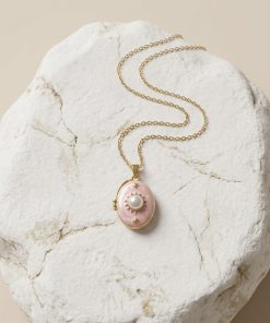 İncili Pembe Anı Kolyesi